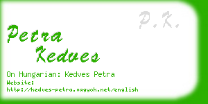 petra kedves business card